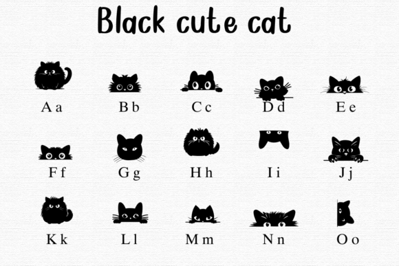 Black Cute Cat Font preview 2
