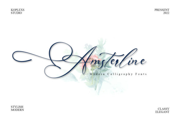 Amsterline Font preview 4