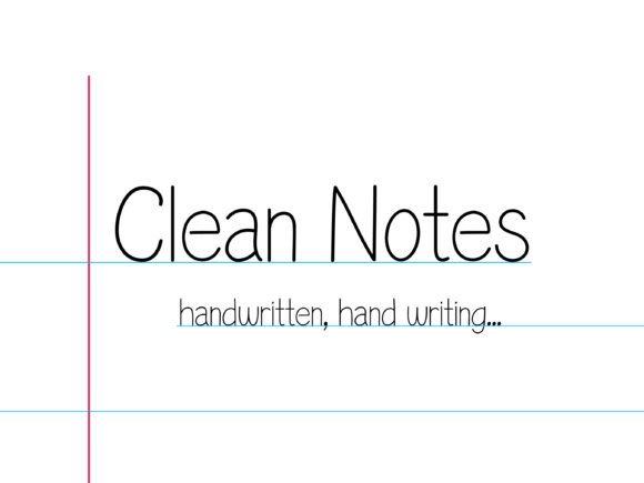 Clean Notes Font preview 2