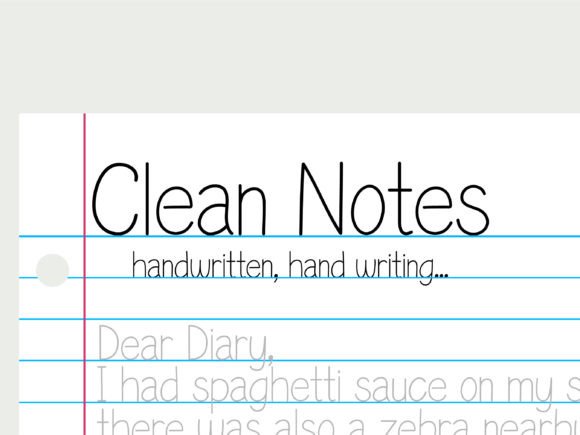 Clean Notes Font preview 4