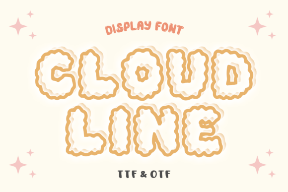 Cloud Line Font preview 2