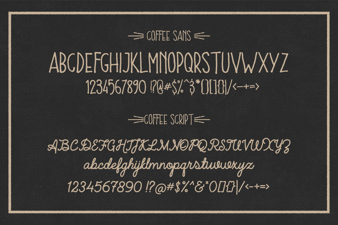 Coffee Font + Extras Font preview 2