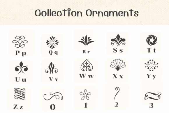 Collection Ornaments Font preview 3