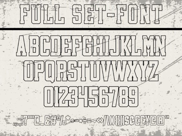 College Outline Font preview 2