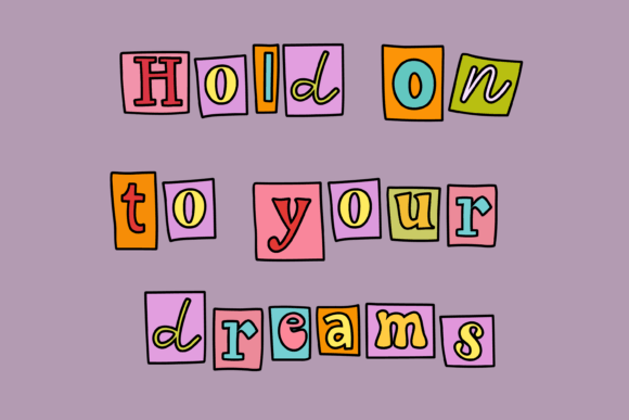 Colorful Collage Font preview 3