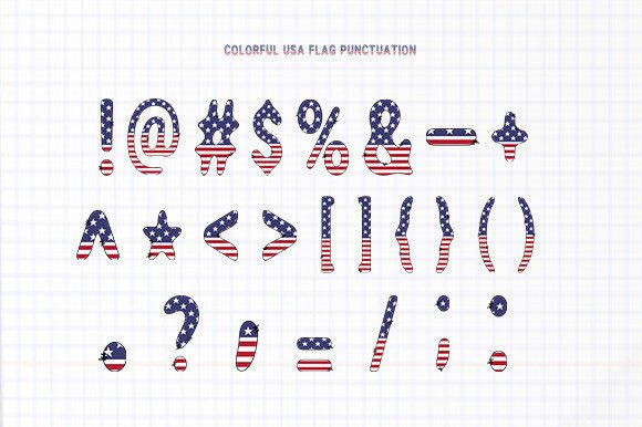 Colorful Usa Flag Font preview 3