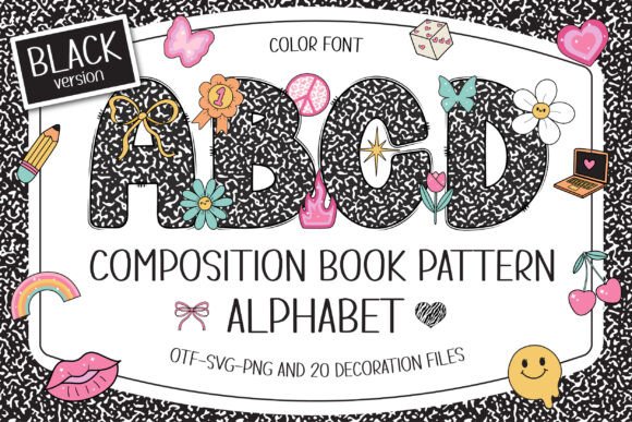 Composition Book Pattern Font