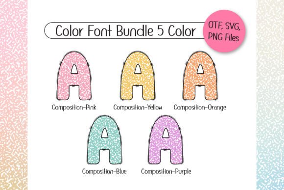 Composition Book Pattern Pastel Font preview 2