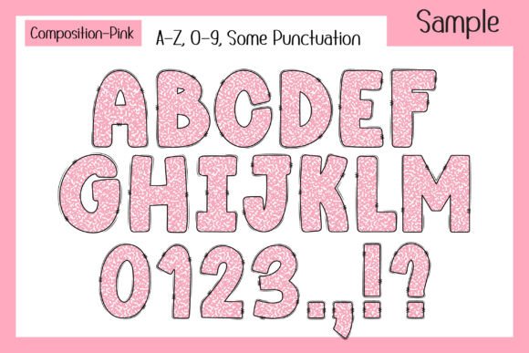 Composition Book Pattern Pastel Font preview 3