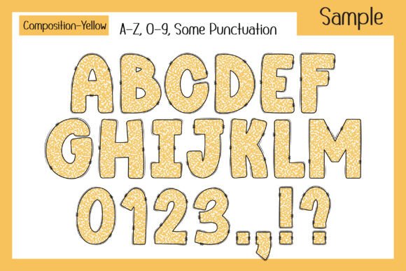 Composition Book Pattern Pastel Font preview 4