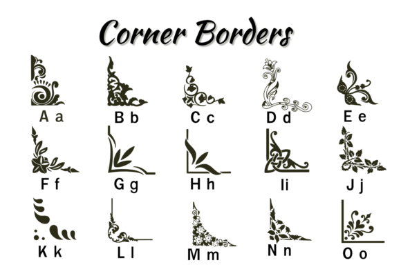 Corner Borders Font preview 2