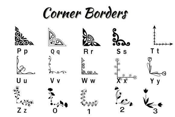 Corner Borders Font preview 3