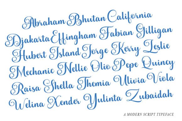 Andelintia Font preview 3