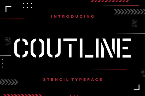 Coutline Stencil Typeface Font