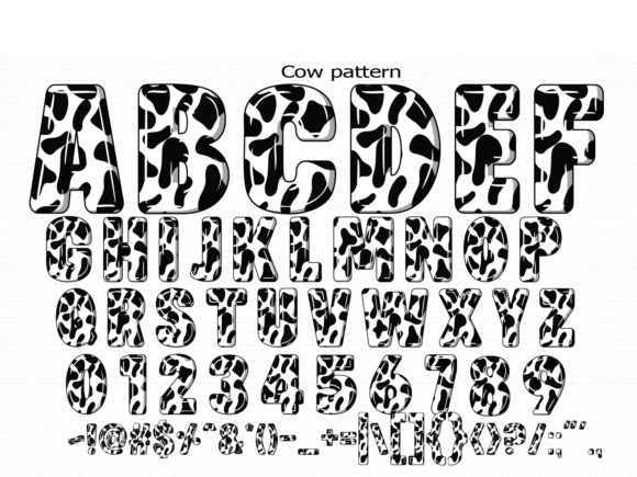 Cow Pattern Font preview 2