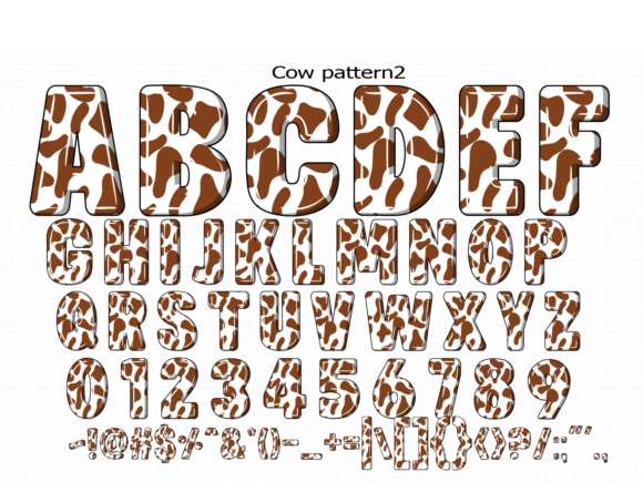 Cow Pattern Font preview 3