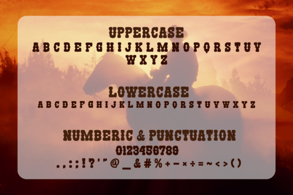 Cowboy Horse Font preview 2