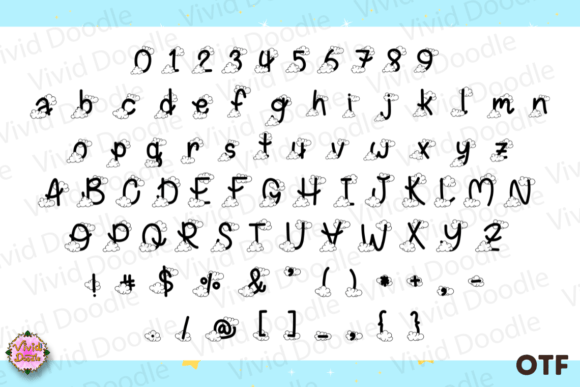 Cozy Smiley Cloud Font preview 3