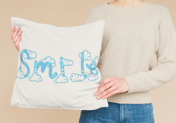 Cozy Smiley Cloud Font preview 4
