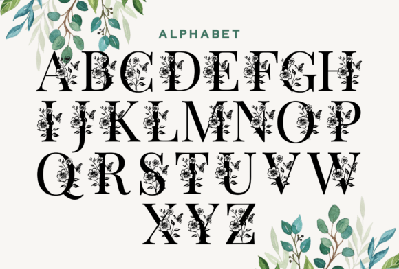 Crocus Monogram Font preview 4