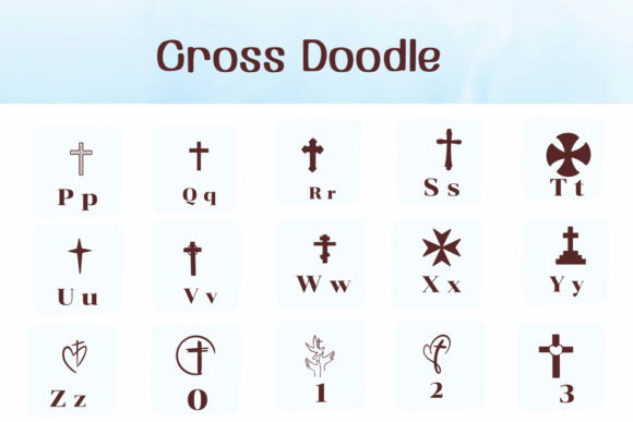 Cross Doodle Font preview 3