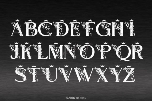 Crown Monogram Font preview 3