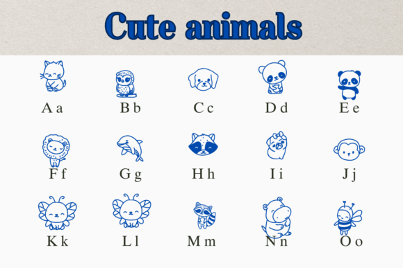 Cute Animals Font preview 2