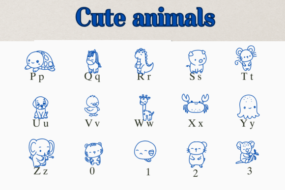 Cute Animals Font preview 3