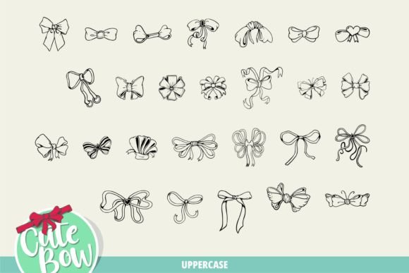Cute Bow Font preview 2