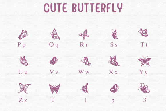 Cute Butterfly Font preview 3