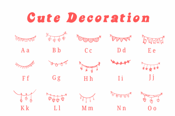 Cute Decoration Font Font preview 2