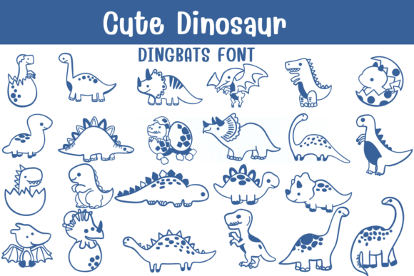 Cute Dinosaur Font preview 2
