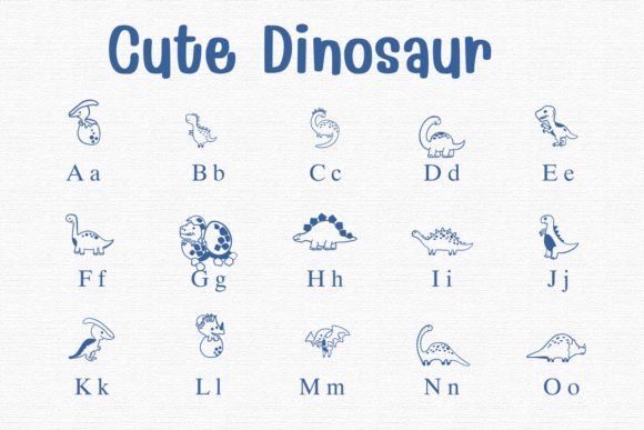 Cute Dinosaur Font preview 4