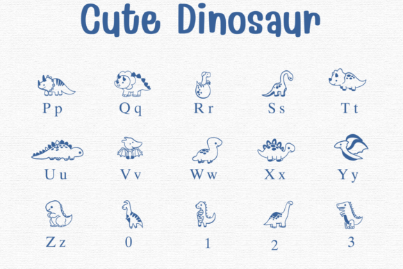 Cute Dinosaur Font preview 6
