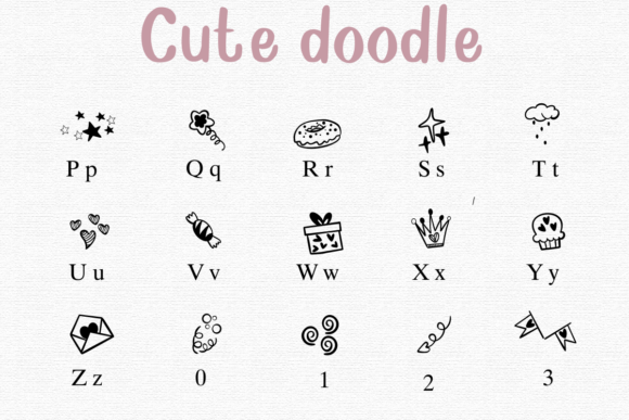 Cute Doodle Font preview 6