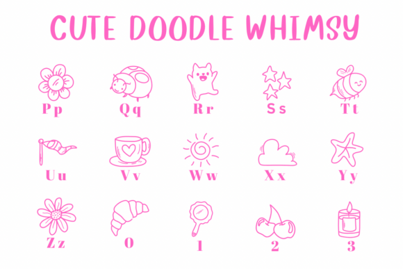 Cute Doodle Whimsy Font preview 3
