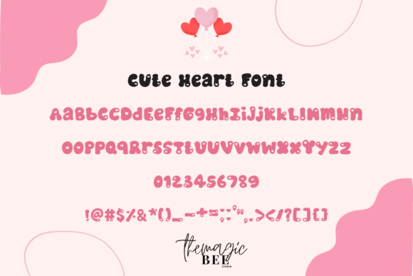 Cute Heart Font preview 2