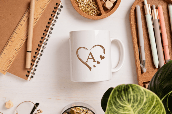 Cute Heart Monogram Font preview 2