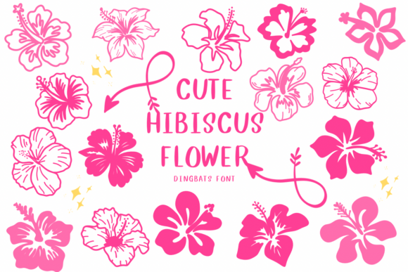Cute Hibiscus Flower Font