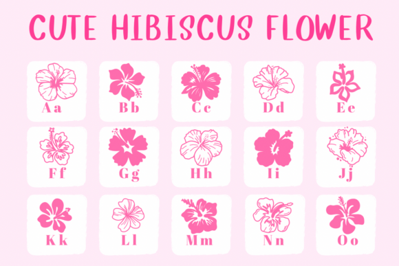 Cute Hibiscus Flower Font preview 2