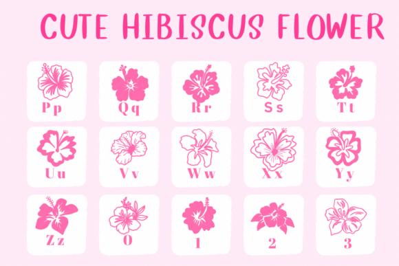 Cute Hibiscus Flower Font preview 3