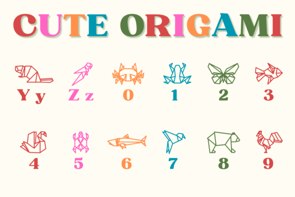 Cute Origami Font preview 4