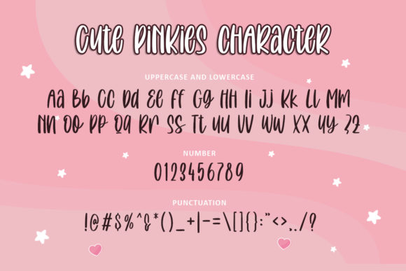 Cute Pinkies Font preview 3