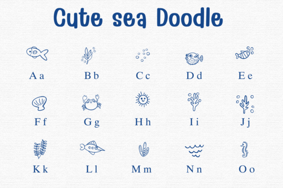 Cute Sea Doodle Font preview 2