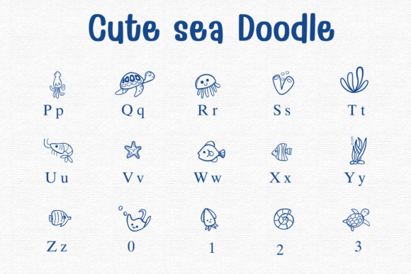 Cute Sea Doodle Font preview 3