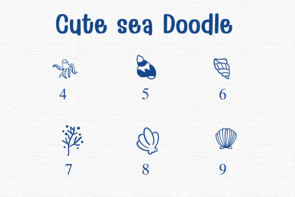 Cute Sea Doodle Font preview 4