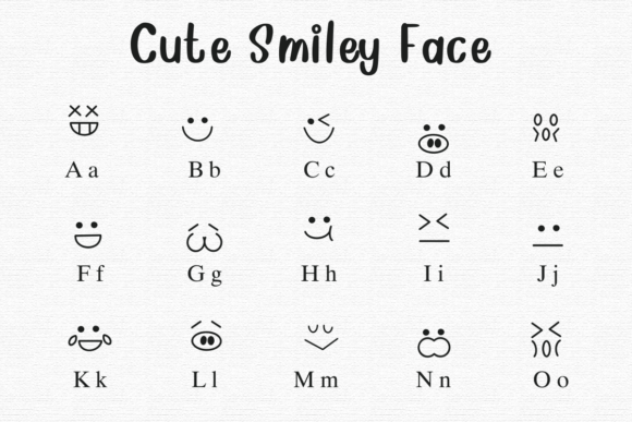 Cute Smile Face Font preview 2
