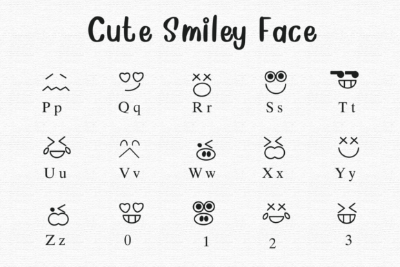 Cute Smile Face Font preview 3