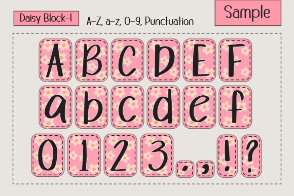 Daisy Block Alphabet Font preview 3