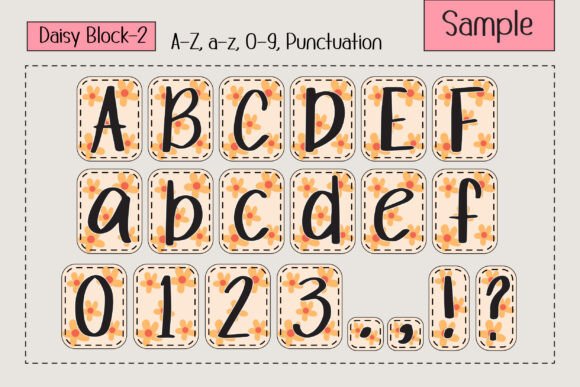 Daisy Block Alphabet Font preview 4